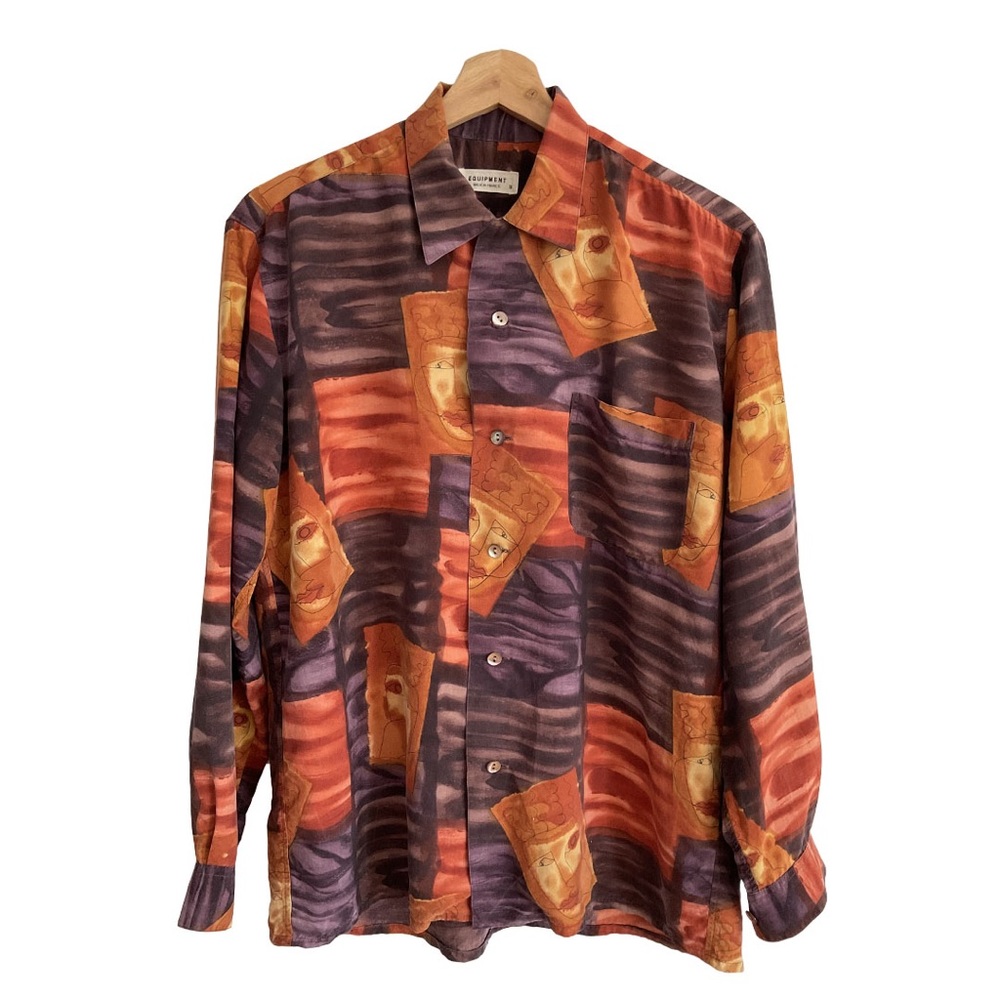 90s vintage men’s Equipment silk shirt small